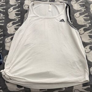 Adidas White Sleeveless Top with Black Details
